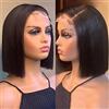 Fereowth Parrucche Lace Front Parrucca Donna Capelli Umani veri Short Bob Dritti Brasiliani Glueless Lace Front 4X4 Chiusura Parrucca Pre Plucked with Baby Hair 150% densità 10 pollici