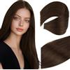 Vivien Extension Capelli Veri Biadesivo Castano Invisibile Extension Biadesive Capelli Umani Castano Liscio 40cm 25g 10PCS #4