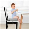 PandaEar Seggiolino Rialzato per Tavolo da Pranzo per Bambini, Cuscino Rialzato Portatile per Bambini, Doppia Cinghia di Sicurezza, Fondo Antiscivolo (Grigio)