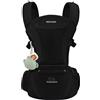 Bebear Marsupio,Bebamour Marsupio per 0-36 mesi, marsupio traspirante da neonato a bambino, approvato dagli standard di sicurezza, seggiolino ergonomico 6 in 1 anteriore,Cotton Black