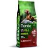 Monge Bwild Grain Free, Cibo Cani Adulti, Agnello, Patate e Piselli, 12kg