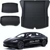 LANTU Tappetino del Bagagliaio 3 Pz per Tesla Model 3 2024-2026 Tappetino di Protezione TPE Tutte Le Stagioni, Posteriore, Inferiore e Anteriore per Tesla Model 3 Highland Accessori