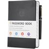 JIANTA Quaderno delle Password, Password Book Alphabetical with Tabs A-Z Index, Taccuino Address Book, Rubrica, Tascabile, Copertina Rigida, Organizer per Password, 13 cm x 19 cm, Nero