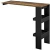 [en.casa] Bancone da Muro Tavolo Alto da Bar 120 x 45 x 106 cm Penisola Cucina con 2 Ripiani - Nero/Rovere Scuro