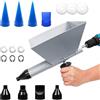 techextra Fugatrice pistola elettrica per stucco con 8 ugelli rimovibili, pistola per malta elettrica portatile, a forma di imbuto per giunti di malta, strumento di sigillatura, pistola per fughe