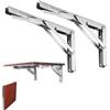 FreeTec Staffe Pieghevoli 300mm, 2 pezzi Staffa Pieghevole per Carichi Pesanti in Acciaio Inossidabile, Staffe per Mensola Pieghevoli per Banco di Lavoro Fai da Te, Carico Massimo: 150 kg