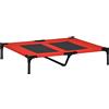 PawHut Brandina per Cani Rialzato con 600D Tessuto a Rete, Lettino per Cani Grandi da Viaggio con Peso fino a 30 kg, 91.5x76.2x18 cm, Rosso