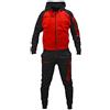 Perseo Sport Tuta Uomo Cotone Felpato Cappuccio Modello PSLF33 (IT, Testo, XL, Regular, Regular, Rosso/Nero)