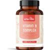 Alpha Foods Vitamina B Complex | 400 compresse vegane alto dosaggio | Multivitaminico con B B1, B2-B3, B5, B6, B12, B9 biotina, B7 acido folico, vitamina C e D3 | Supporto energetico e immunitario | Alpha Foods
