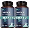 Suprapet Omega 3 per Cani e Gatti Olio di Pesce, EPA, DHA e Vitamina E 80 Perle. Mangime Complementare Naturale per Pelo e Articolazioni (160 unità (Confezione da 2))