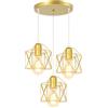 Lampadario Sospensione Industriale IDEGU: Gabbia Geometrica 15 Cm, Oro Rosa - 2