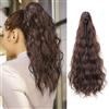 TTPSRY 50cm Parrucca Donna Coda Finta Capelli con Pinza Extension Capelli Veri a Onde d'Acqua Ideale per Aggiungere Lunghezza e Volume(Marrone chiaro)