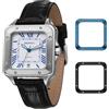 BERNY Orologio Automatico per Uomo Orologi Quadrati Lente di Zaffiro Rivestimento AR Orologi Meccanici 10ATM Antischeggia Maschere Analogiche Uomo Orologio Vintage Uomo con 2 Cerchi Intercambiabili