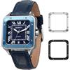 BERNY Orologio Automatico per Uomo Orologi Quadrati Lente di Zaffiro Rivestimento AR Orologi Meccanici 10ATM Antischeggia Maschere Analogiche Uomo Orologio Vintage Uomo con 2 Cerchi Intercambiabili