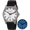BERNY Orologio Automatico in Titanio per Uomo Orologio Meccanico Classico Bracciolo di Tela 10ATM Antischeggia Lente di Zaffiro Manici Luminosi Orologio Casual da Uomo Moda