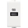 Bticino AM4192C Caricatore USB con un ingresso di tipo C, da installare nella placca Matix, per ricaricare un dispositivo elettronico fino a 20W, 1 posto, bianco