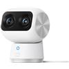 eufy Security Indoor Cam S350, telecamera con due obiettivi di sicurezza con risoluzione 4K UHD con zoom 8× e PTZ a 360°, ideale per baby monitor/telecamera per animali domestici/sicurezza domestica