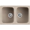 ELLECI Lavello Cucina Fragranite 2 Vasche Incasso Larghezza 79 cm materiale Granitek colore Avena - LGM35051 Master 350