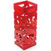 VERSA Design Portaombrelli per Ingresso, Corridoio, Camera, Giardino. Portaombrelli Piccolo e Moderno, Misure (A x L x l) 52 x 19 x 19 cm, Metallo, Colore Rosso