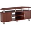 Easycomfort Mobile Porta TV Classico da Soggiorno con 2 ripiani e 2 Armadietti, in MDF e Acciaio Inox, Marrone, 120x39.5x52cm