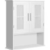 Easycomfort Mobiletto da Bagno a Muro Salvaspazio con Armadietto e Ripiano, 60x20x70 cm, Bianco