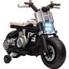 Easycomfort Moto Elettrica per Bambini 3-5 Anni in PP e Metallo con Rotelle, Clacson e Musica, 86x44x58 cm, Bianca e Nera