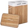 Le Stelle Cesto Portabiancheria con 2 scomparti 100 litri in vimini 52x32xh.63cm