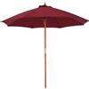 Easycomfort Ombrellone da Giardino 2.5x2.5 m con Tettuccio Antivento in Poliestere Rosso e Palo in Legno