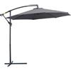 Easycomfort Ombrellone da Giardino 3x2.5 m a Braccio e Inclinabile con Manovella, in Acciaio e Poliestere Grigio