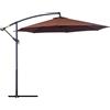 Easycomfort Ombrellone da Giardino 3x2.5 m a Braccio Inclinabile con Manovella, in Acciaio e Poliestere, Marrone