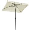 Easycomfort Ombrellone da Giardino Rettangolare 2x1.3 m con Inclinazione Regolabile e Palo in Alluminio, Beige e Nero