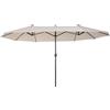 Easycomfort Ombrellone Parasole da Giardino e Esterno Doppio, Ombrellone Rettangolare in Tessuto e Poliestere, 4.55 x 2.4m, Beige