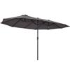 Easycomfort Ombrellone Parasole da Giardino Esterno Doppio, Ombrellone Rettangolare in Tessuto e Poliestere, 4.6 x 2.4m, Grigio