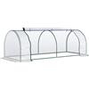 Easycomfort Oustunny Serra da Giardino con Porte Anteriori a Cerniera, in Acciaio e PVC, 250x100x80 cm