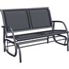 Easycomfort Panchina a Dondolo da Giardino a 2 Posti in Metallo e Tessuto a Rete Traspirante, 120x70x85cm, Nero