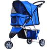 Easycomfort Passeggino per Cani 10 kg Pieghevole, Carrello per Cani Animali Domestici Carrozzina Blu 75 x 45 x 97cm