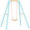 Easycomfort Altalena per Bambini 3-8 Anni da Giardino in Acciaio e PE con Seggiolino e Picchetti, 163x145x181 cm