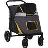 Easycomfort Passeggino Pieghevole per Cani di Taglia Media con Ingressi a Cerniera e Finestre a Rete, 112x65x100 cm