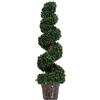 Easycomfort Pianta Artificiale Bosso a Spirale (?32cm x 120cm), Verde Decorativo per Interni ed Esterni, con Vaso Incluso