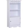 Easycomfort Mobiletto da terra e un Armadietto 2 Ripiani Anta in MDF Bianco Bagno MDF 40L x 23P x 80A cm Bianco