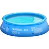 Easycomfort Piscina Gonfiabile per 3-4 Persone in PVC con Pompa Manuale, ?274x76cm, Blu