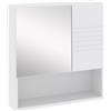 EasyComfort Armadietto Specchiera Bagno, Mobiletto Bagno Pensile con Fissaggio a Muro, 54x15x55cm, Bianco
