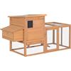 Easycomfort Pollaio da Giardino Gabbie per Galline da Esterno con Zona di Corsa e Nido in Legno 190×81×103cm