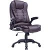 Easycomfort Poltrona Massaggiante da Ufficio ad Altezza Regolabile con 6 Punti Massaggianti, in PU, 62x68x111-121 cm, Marrone