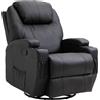 Easycomfort Poltrona Relax Massaggiante con 8 Punti, 5 Modalità e 2 Intensità, Reclinabile con Poggiapiedi e Girevole, 84x92x109cm, Nero