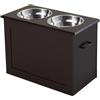 Easycomfort Portaciotole Rialzato per Cani di Taglia Medio-Grande con 2 Ciotole di ?24cm in Acciaio Inossidabile, 60x30x41cm