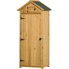 Easycomfort Capanno da Giardino Porta Attrezzi in Legno Impermeabile, 77x54.2x179cm - Giallo