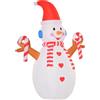 Easycomfort Pupazzo di Neve Gonfiabile 240cm, Decorazione Natalizia per Esterno con Luci a LED in Poliestere Impermeabile IP44