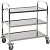 Easycomfort Carrello da Cucina 3 Ripiani Aperti 4 Ruote Omnidirezionali con 2 Freni Cuscinetti Anti-Collisione in Acciaio Inossidabile 430 Argento 85x45x90cm