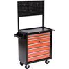 Easycomfort Carrello Porta Utensili Attrezzi Attrezzatura con Cassettiera 61.5 x 33 x 76cm Nero e Arancione
